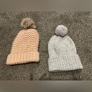 Women’s beanies - 2 count (pink/gray)